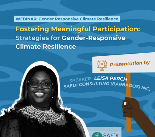 SAEDI Consulting Barbados Inc - Don't Miss Tomorrow's Gender Responsive Climate Resilience Webinar